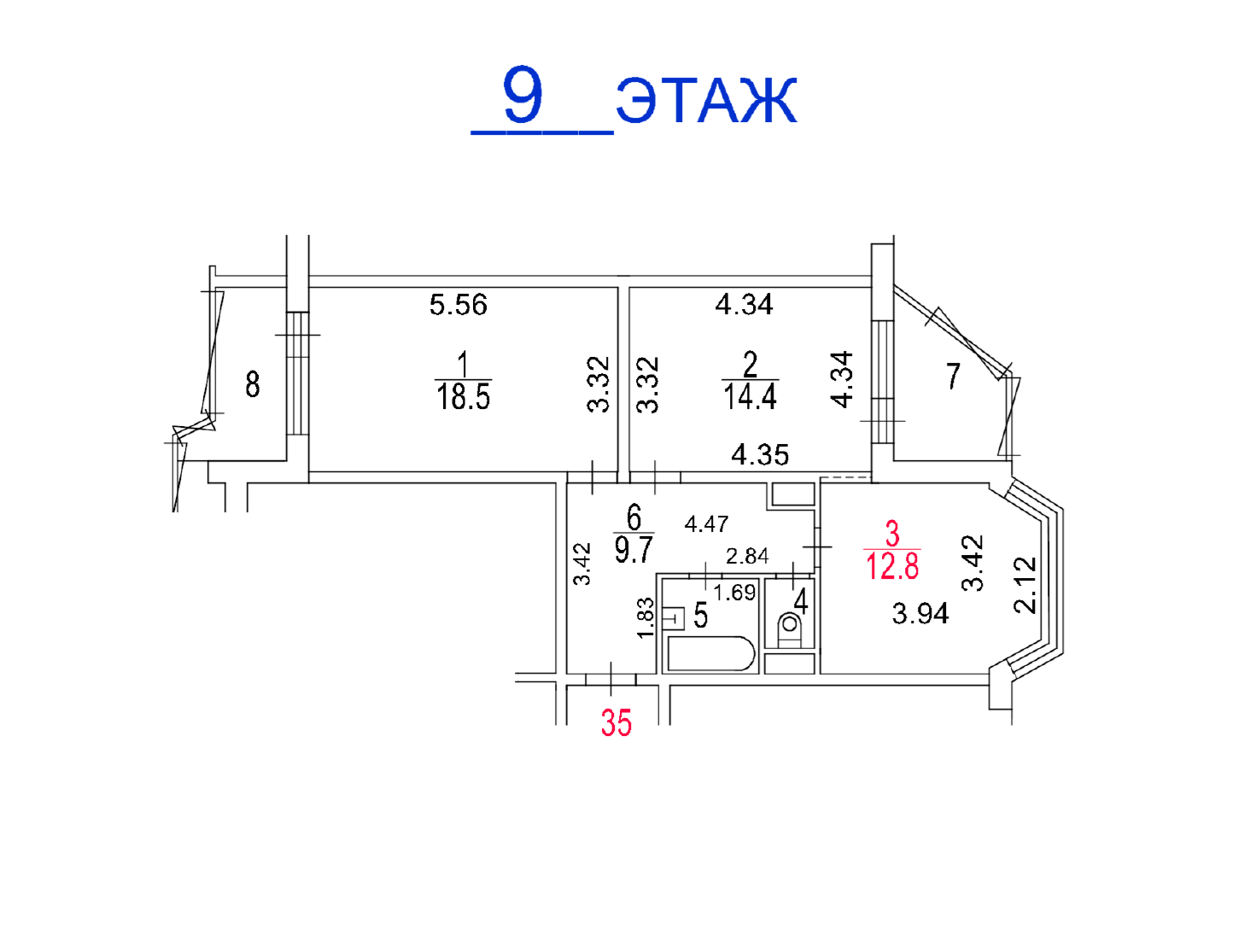 ГП16981273.Квартира.План этажа (поэтажный) с указанием границ реализуемого объекта.png