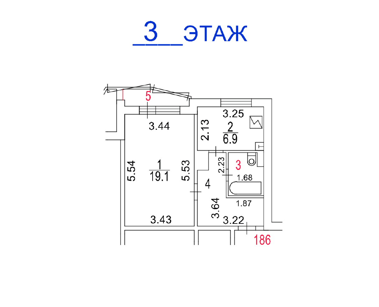 ГП16981265.Квартира.План этажа (поэтажный) с указанием границ реализуемого объекта.png