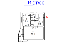 ГП16974763.Квартира.План этажа (поэтажный) с указанием границ реализуемого объекта.png